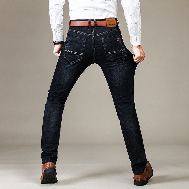 Jean de pour homme, pantalon de Cowboy classique, Slim, extensible, coupe régulière, en Denim, à la ,