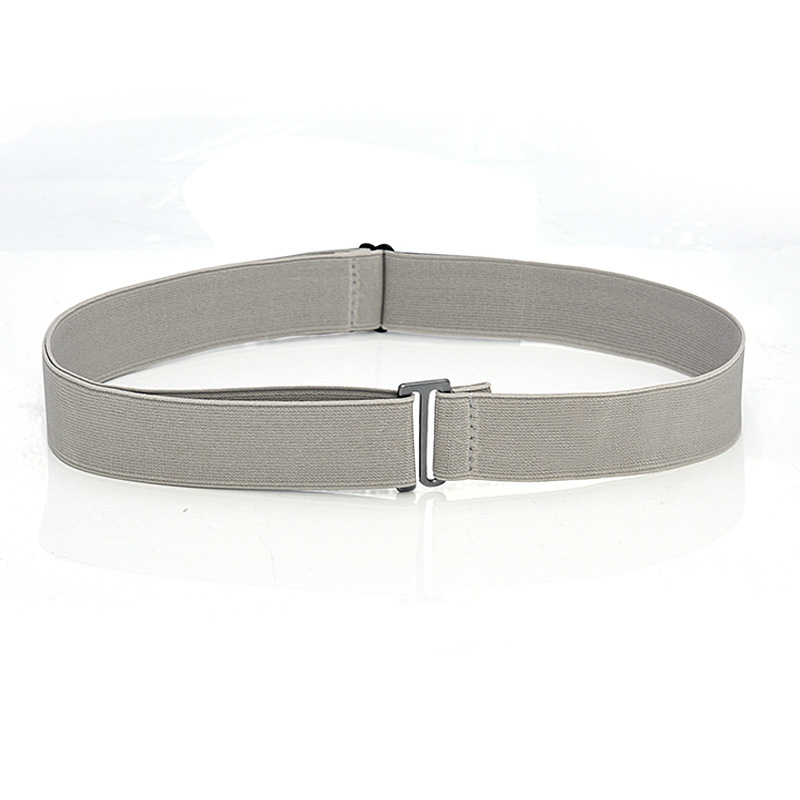 No Show-cinturón elástico Invisible para mujer, correa elástica con hebilla plana para pantalones vaqueros, banda elástica delgada,: grey