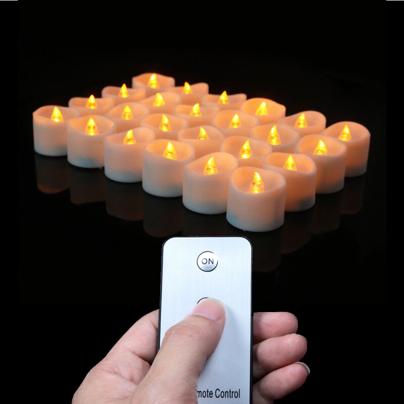 Pack van 3 Amber Light Remote candele, Warm wit velas perfumadas, Vlamloze Flickering Remote Batterij Vlamloze Kaarsen: yellow light remote