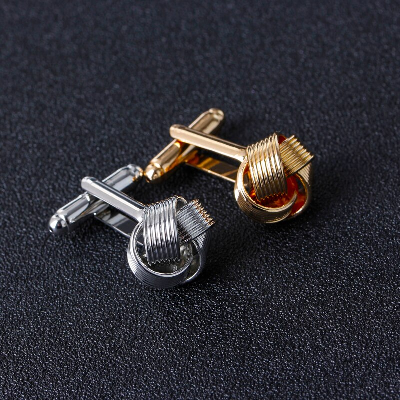 Knoten Manschettenknöpfe Für Männer Hemd Manschettenknöpfe Silber Gold Farbe Überzogen Einzigartige Geschäft Hochzeit Französisch Manschette Verknüpfungen