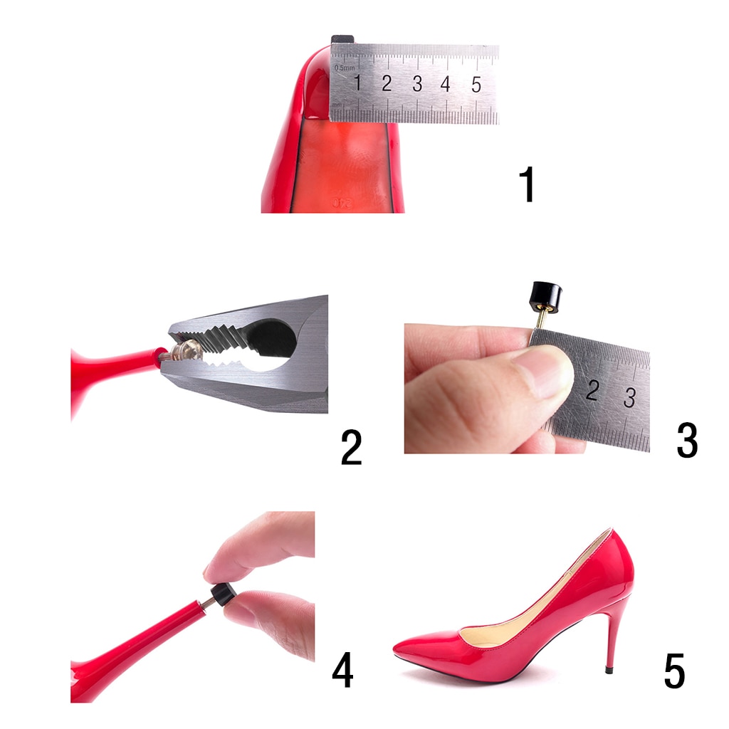 3 Paare Dünne Hohe Ferse Schuhe Reparatur Tipps Wasserhähne Dübel Ersatz für Frauen Dübel Aufzüge Ersatz Hacke Stopfen Schützen
