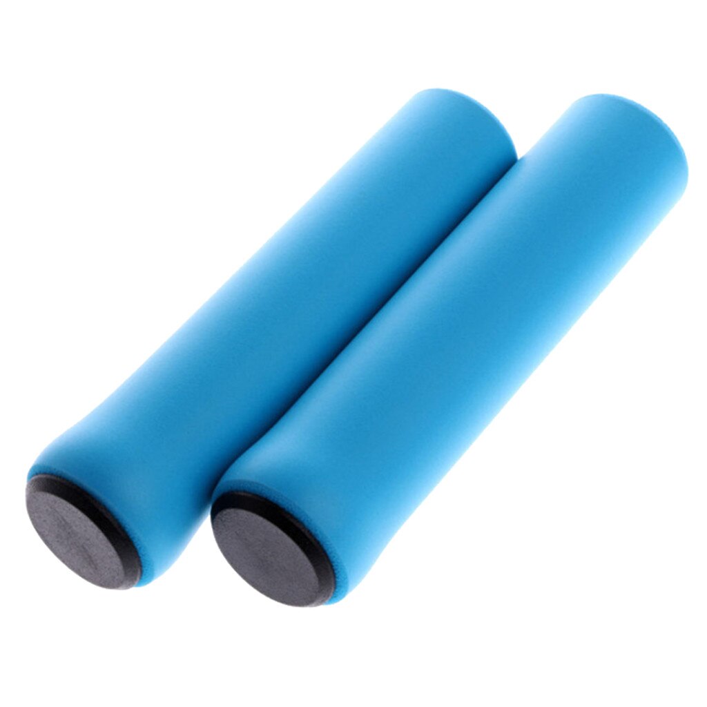 Cycling Bike Bicycle Gear Grips Mountain Bike Rubber Handlebar Soft Ultralight Grips Anti-skid Shock-absorbing Bike Part: Sky Blue