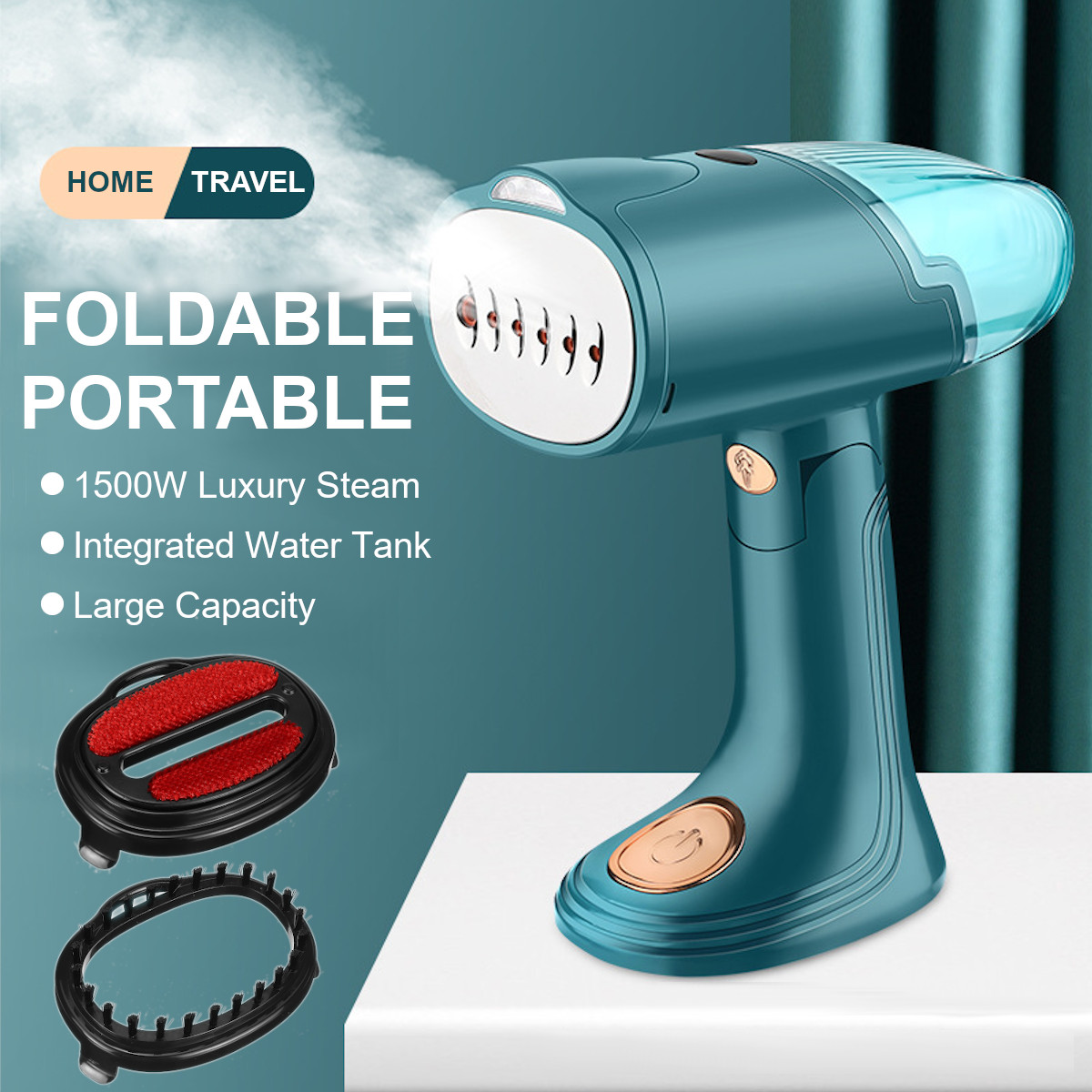 Handheld Garment Steamer 1500W Household Fabric Steam Iron 120ml Mini Portable Horizontal Vertical Fast-Heat For Clothes Ironing