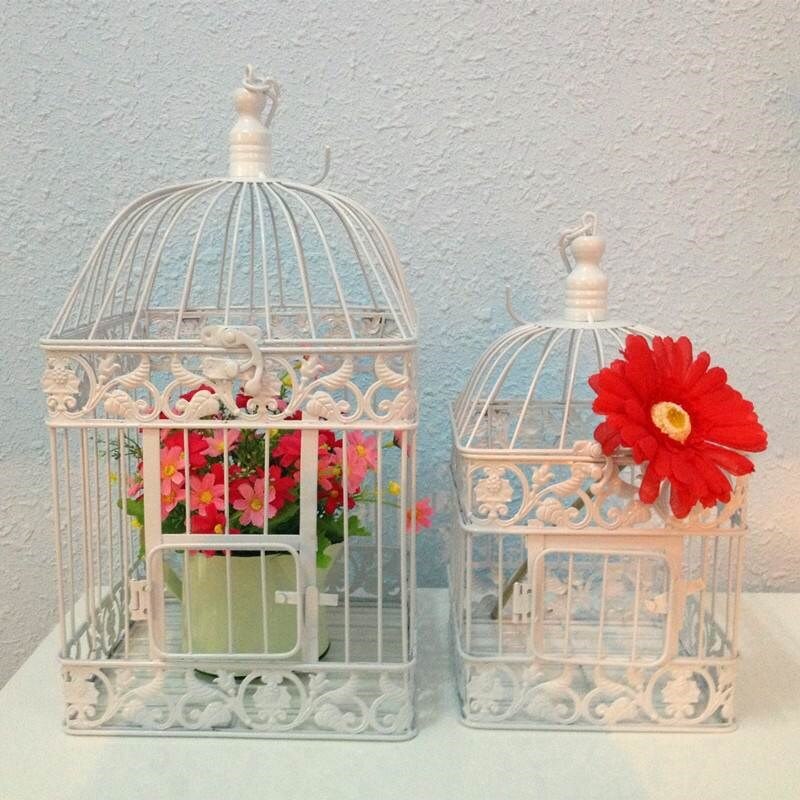 Cage à oiseaux en fer de décoration pour mariage, accessoire de décoration pour maison, Cage décorative personnalisée, couleurs noires et blanches