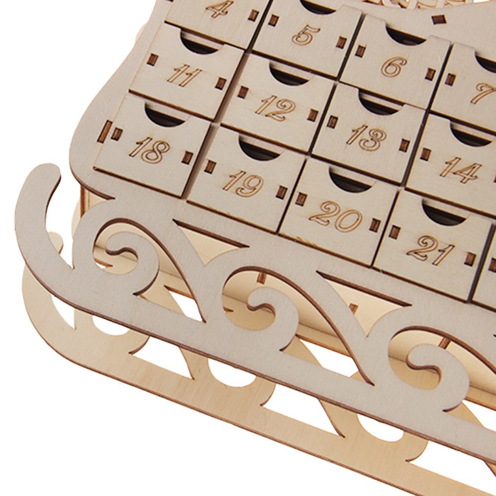 Träprydnad släde pyssel hantverk jul skrivbord kalender event festival låda vardagsrum kontor hem