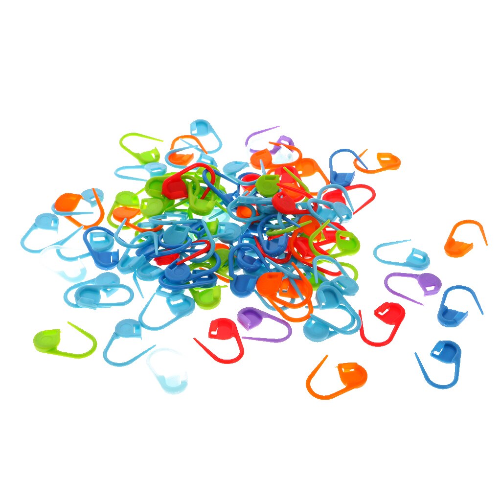 100 Plastic Assorted Knitting Craft Crochet Locking Stitch Needle Clips
