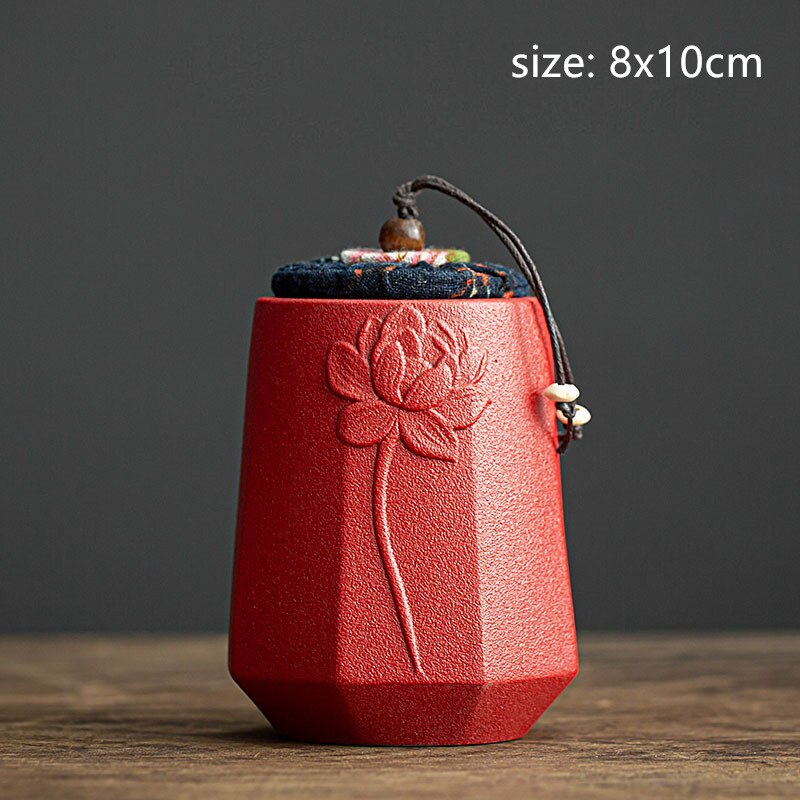 Portable Tea Caddy Travel Tea Bag Sealed Ceramics Jar Tea Storage Moisture-proof Containers Kitchen Spice Coffee Canister: B2