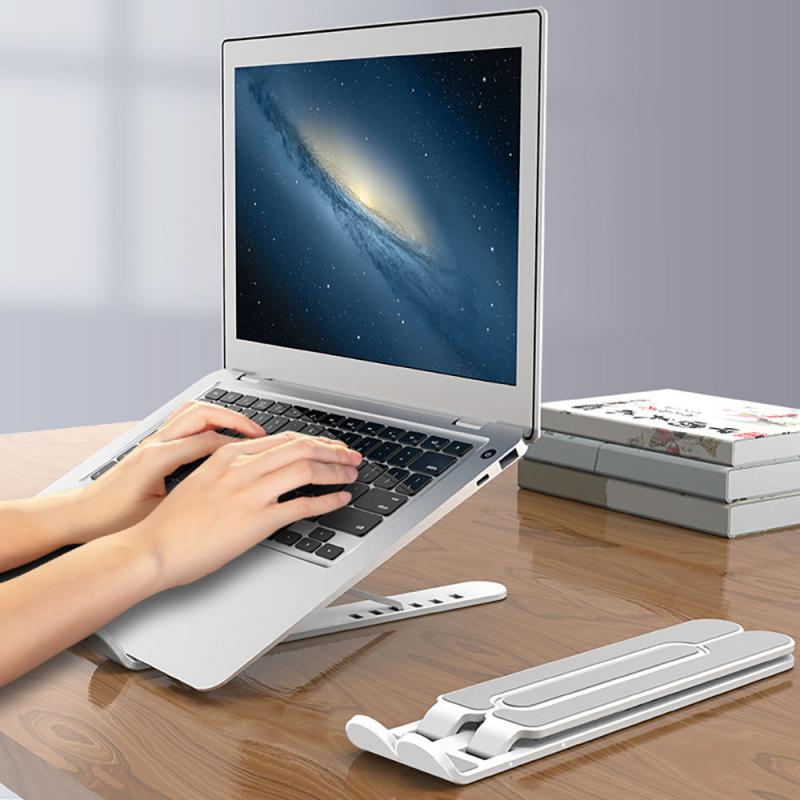 Bærbart laptop stativ foldbar støtte base notebook stand holder til macbook pro air hp lapdesk computer beslag riser