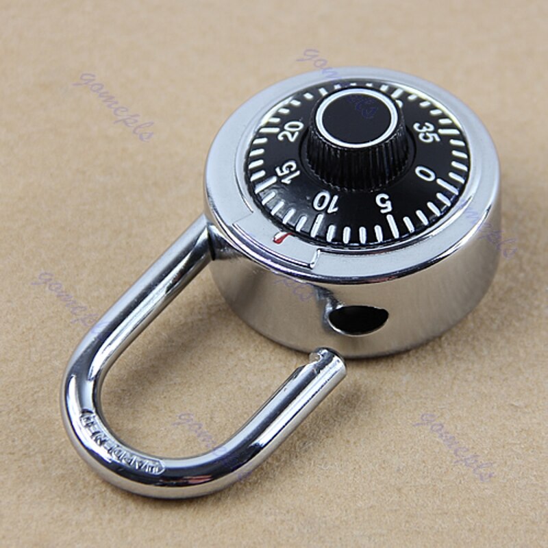 Hardened Steel Shackle Dial Combination Luggage Locker Lock Padlock G32C