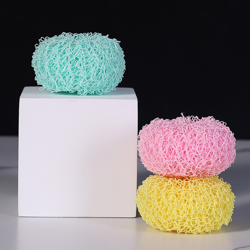 Scratch-Free Dish Scrubber Dish Plate Pot Washing Fiber Steel Ball Cleaning Brush Antibacterial Dishwasher Kitchen Home Cleaner
