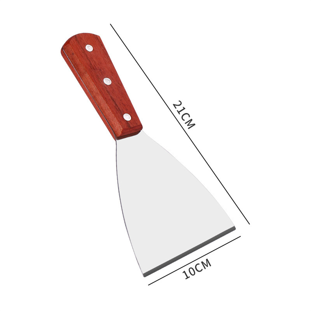 Metal Spatula For Cast Iron Skillet Stainless Steel Grill Spatula Slotted Spatula Turner Fish Spatula With Wood Handle: B