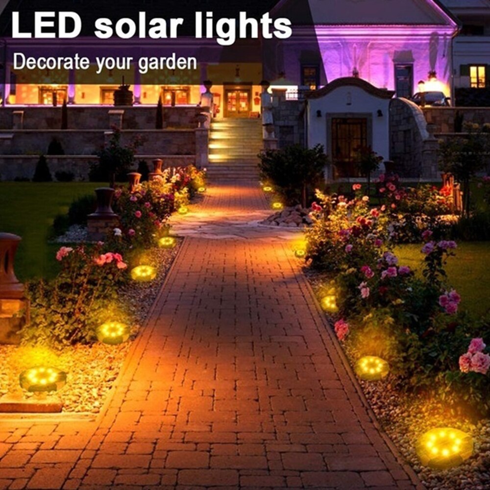 8 led 1pc aurinkovalo ulkona vedenpitävä 8 led aurinkoinen katuvalo puutarhasisustus haudattu porraslamppu maanalainen terassi aurinkovalo