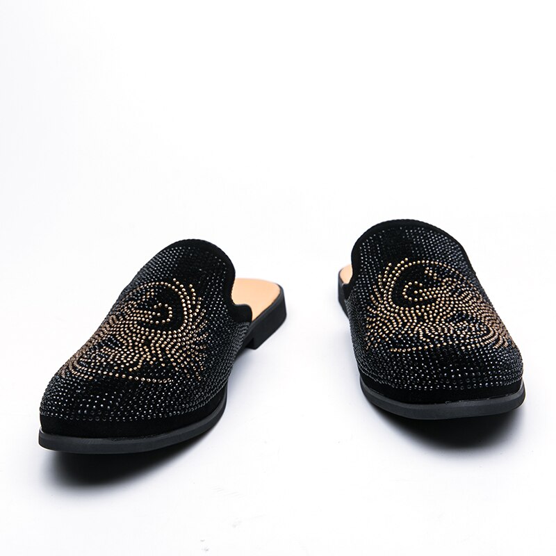 Hommes d'été Pantoufles Mocassins Hommes Moitié Pantoufles anti-dérapantes Pour Hommes Décontracté Mocassins Plat Léger Chaussure Formelle Directe Rozoball