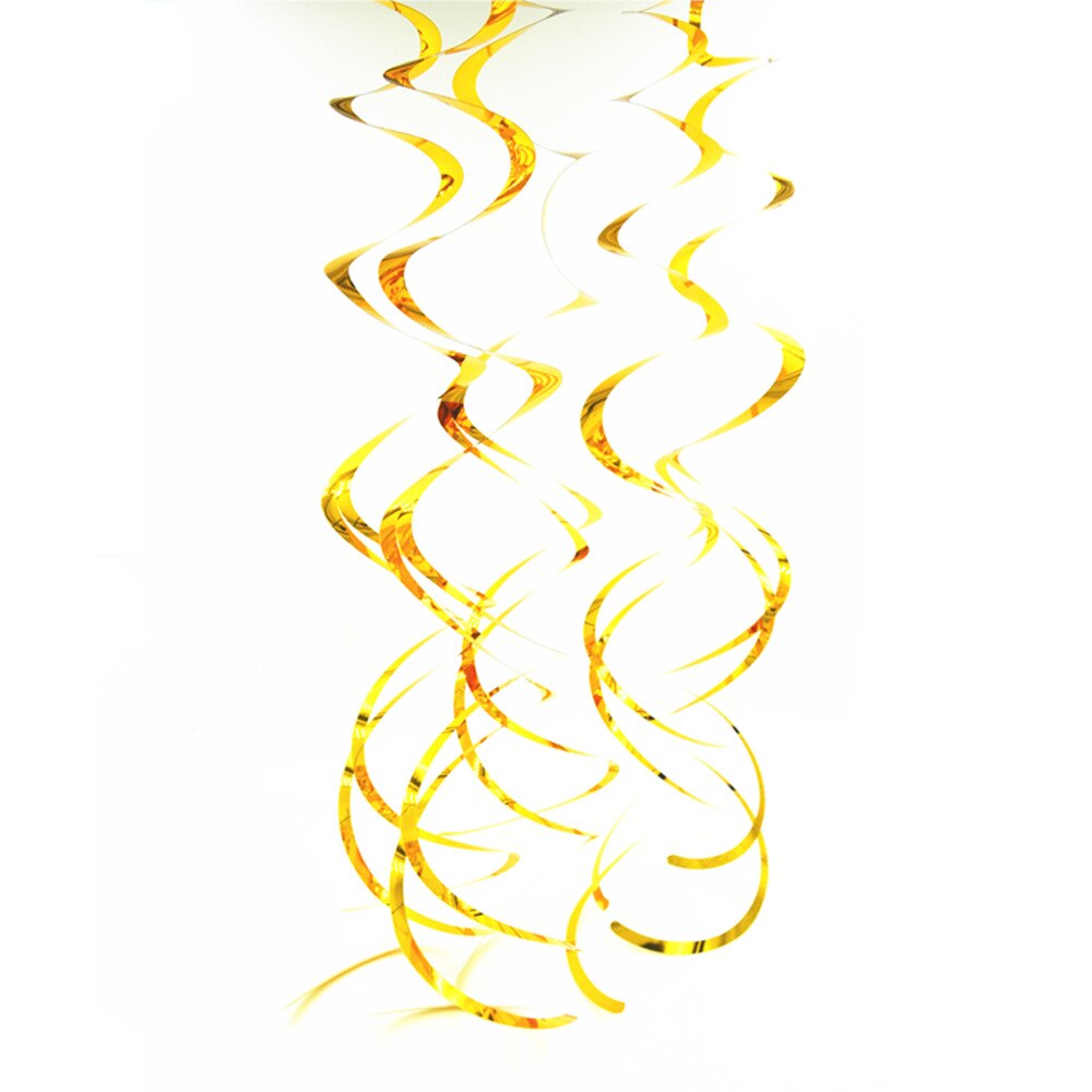 FUNNYBUNNY Levendige Regenboog Plastic Swirl Decoraties, 5 Stuks, Gemaakt van Plastic, Regenboog, 35.4": Golden