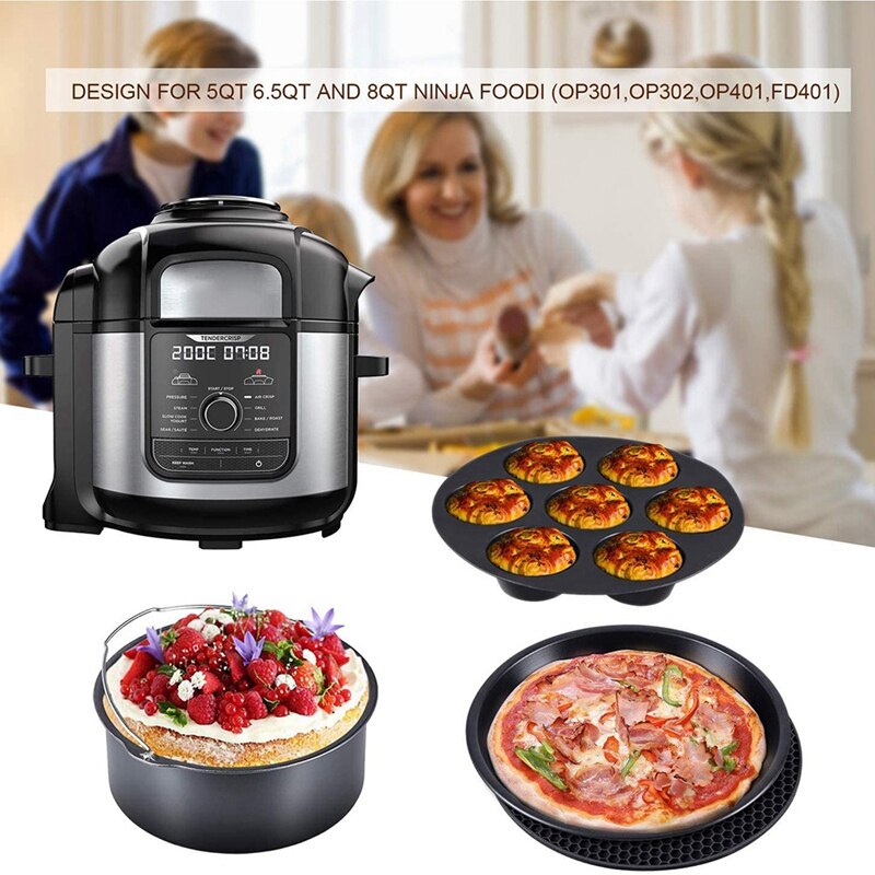 7 accessoires de cuisson autocuiseur, vapeur et friteuse à Air compatibles pour Ninja footdi 5 & 6.5 & 8 Qt OP101,OP301,OP302