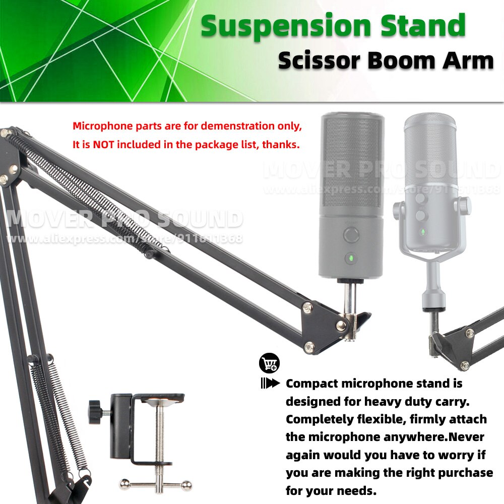 Soporte en voladizo para mesa Razer Seiren X Elite, brazo en forma de tijera para micrófono, estante de montaje superior de escritorio