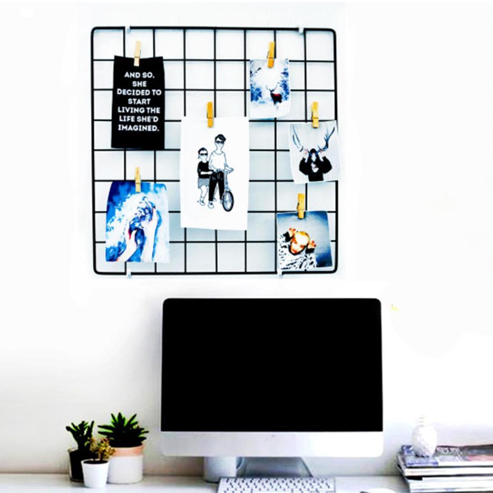 35 cm x 35cm jern gitter nordisk Kunst bilder som viser ramme parti metall sokkel mesh postkort diy stativer: Svart
