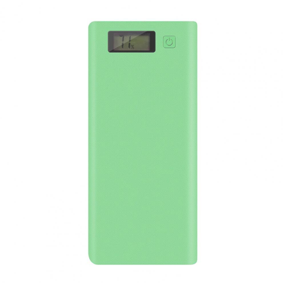 Praktische powerbank-hülle aus kunststoff, tragbare powerbank-box mit komfortablem griff, 2 usb-anschlüsse , 8 x akkus 18650 mobile powerbank: Grün