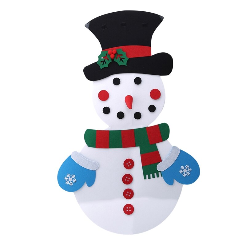 3D sapin de noël à monter soi-même nouvel an enfants jouet artificiel arbre décoration avec détachable suspendus ornements feutre arbre: White