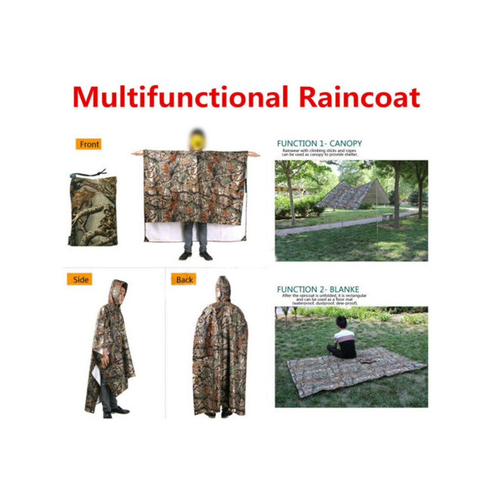 Wasserdicht Einteiliges Regen Mantel Poncho Cape Plane für Camping Wandern Multifunktionale Regen Mantel