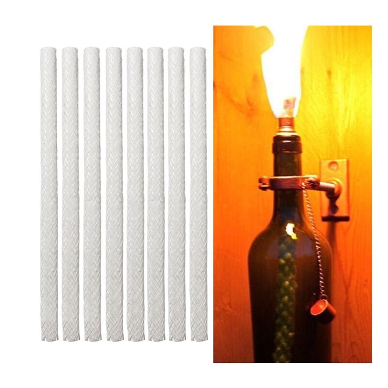 Torche Tiki en fibre de verre, 25cm, BMBY-20Pcs, mèche pour bouteille de vin, éclairage de Patio, lumière de jardin