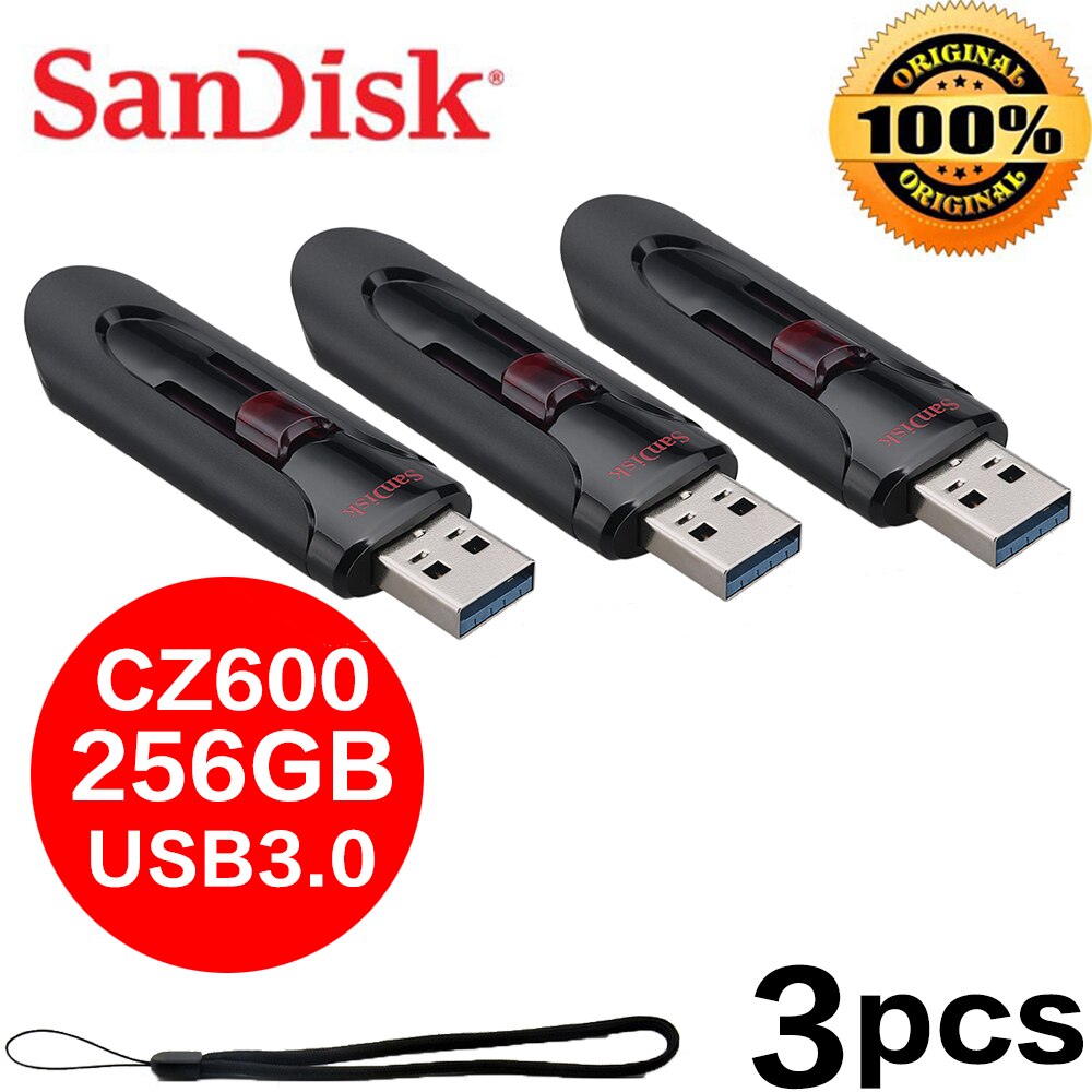 Sandisk CZ600 Usb 3.0 Flash Pen Drive 256Gb 128Gb 64Gb 32Gb 16Gb Usb Flash Drive sandisk Pendriv Voor Snelheid Kopie Op De Computer