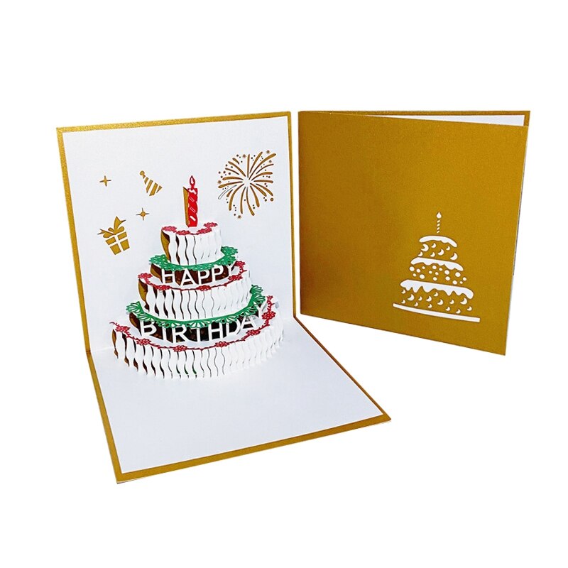 Three-dimensional Birthday Card 3D Pop-up Greeting Cards Happy Birthday Postcard Party Wedding Decorations Girl: S3 Birthday card