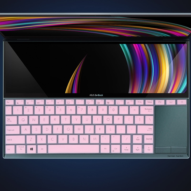 Silicone Keyboard Cover skin Protector for 14'' Asus ZenBook Duo UX481FL UX481F ux481fn UX481 FL FN laptop UX4000F: pink
