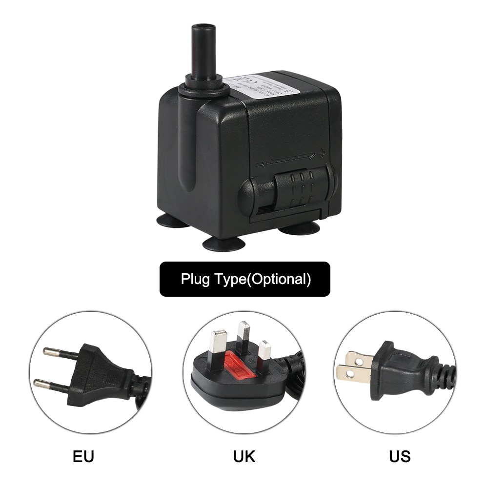 450L/H 6W zatapialna mini pompa robić akwarium fontanny stołbyć winnym staw ogrody wodne i systemy hydroponiczne z 2 dyszami