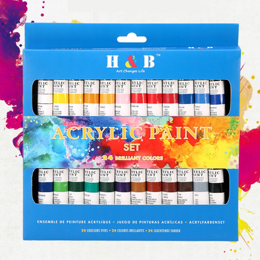 10 X 12ml Oil Paint Set With 12 Brushes – Complete Artist Craft Kit, Tubes