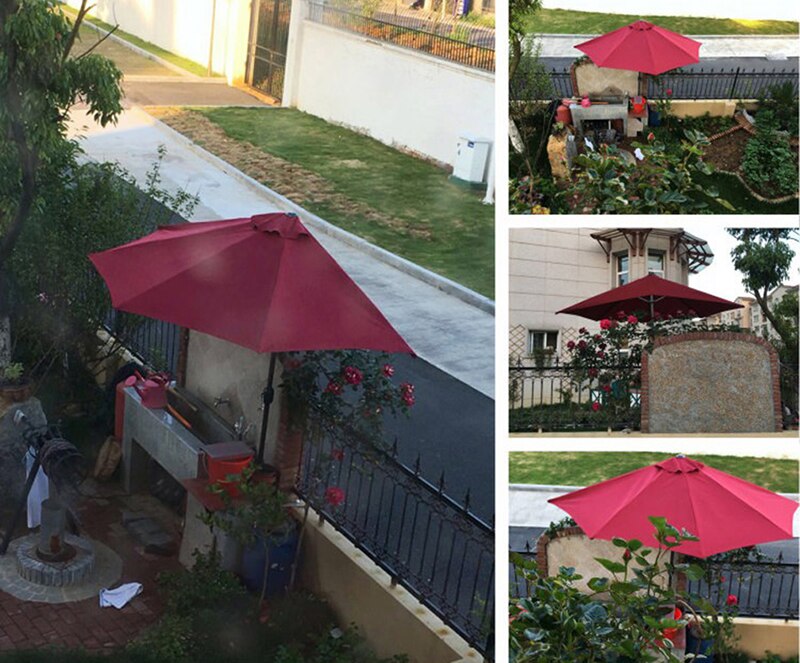 3M Half Side Patio Umbrella Camping Shades Garden Canopy Polyester Parasol Courtyard Awning Outdoor Accessories Without The Base