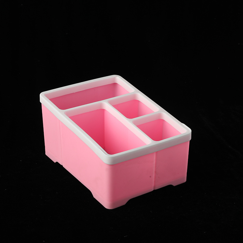 Remote Control Holder 4 Compartments Organizer Holder Stand Shelf Rack Holder for Universal TV DVD AC Home Storage Organization: Pink