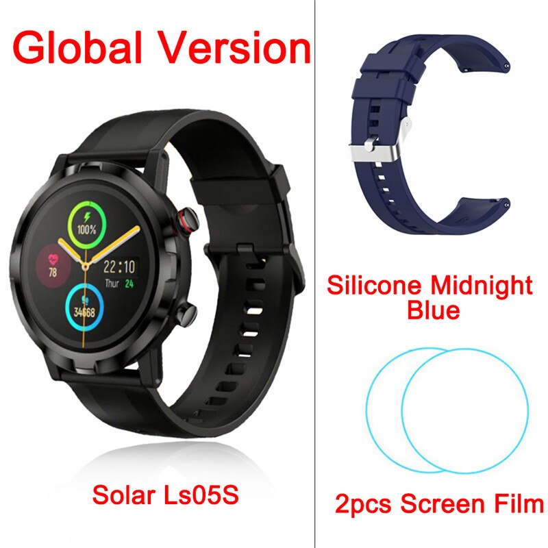 Youpin Haylou LS05S Smart Watch Full Touch Fitness Tracker Blood Pressure IP68 Waterproof Smartwatch Haylou RT For iOS Android: Ls05S Silicone Blue2