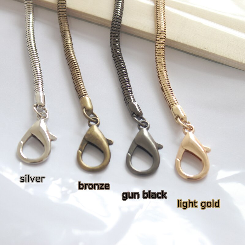 1Pc Vervanging Purse Ketting Band Handvat Vervanging Voor Schouder Crossbody Handtas Tas Metalen 120Cm: gun black 1pcs