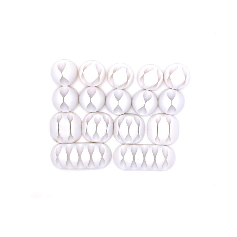 16pcs/Bag Silicone USB Cable Organizer Winder Desktop Tidy Management Clips Cable Holder for Mouse Headphone Wire Organizer