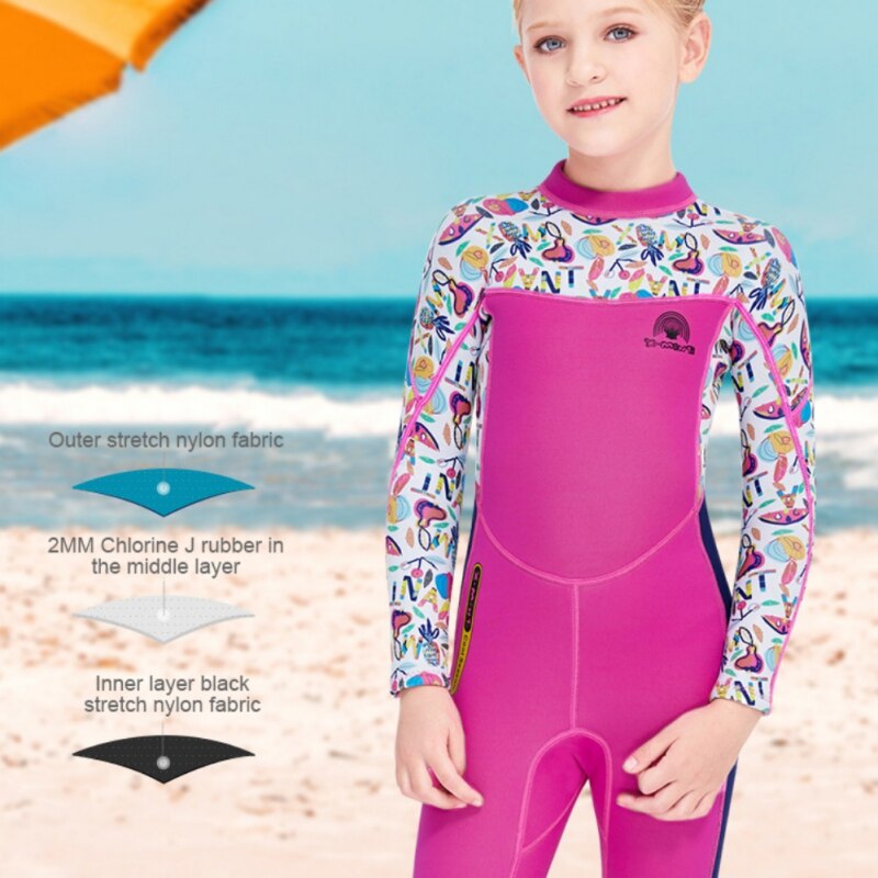 Traje de baño de 2,5mm para niña, bañador de retales para chico, traje de buceo para niños, traje de surf, Medusa, mojado de una pieza
