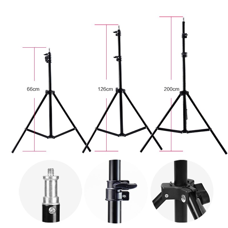 Hanmi Photography Accessories 2m 1/4 Screw Light Stand Tripod For Softbox Camera Mount Video Lighting Flashgun Lamp Photo Studio