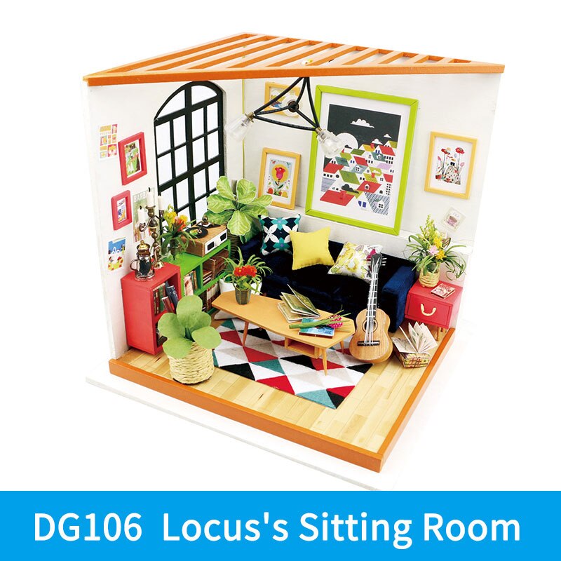 Robotime Diy Houten Miniatuur Dollhouse 1:24 Handgemaakte Poppenhuis Model Building Kits Speelgoed Voor Kinderen Volwassen: DG106