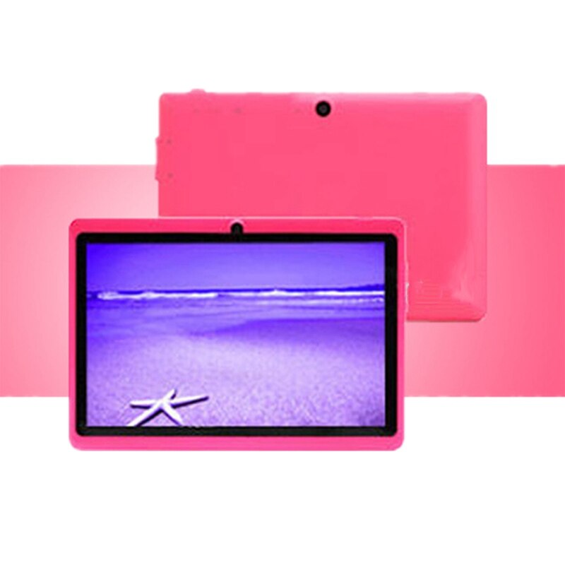 2 Pcs 7 Inch Kids Tablet Android Quad Core Dual Camera WiFi Education Game for Boys Girls, Pink & Black