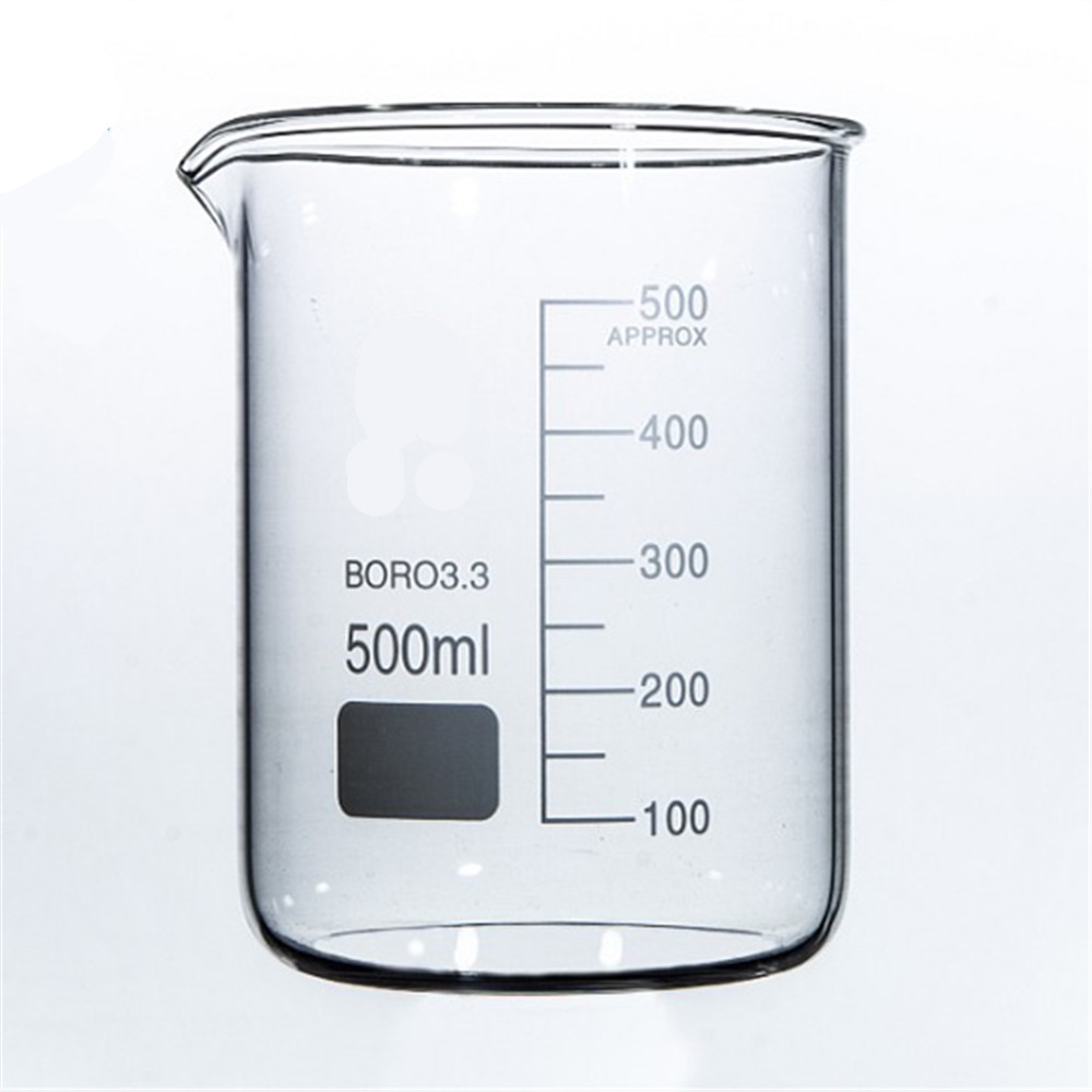 Bécher en verre 500 mL forme basse nouvelle verrerie de laboratoire chimique