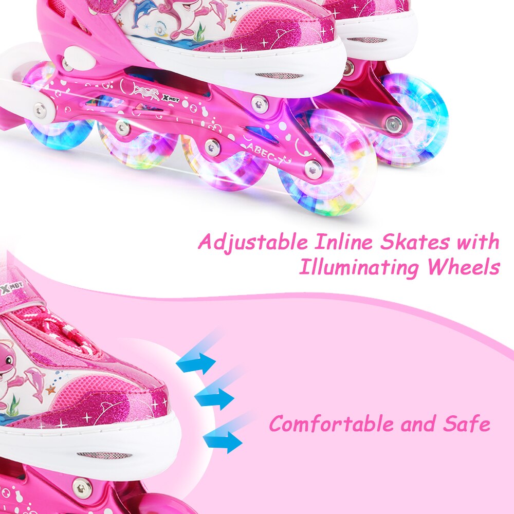 Kinderen Inline Skates Verstelbare Inline Skates Met Knipperende 4 Wielen Rolschaatsen Kids Jongen Meisje Rolschaatsen Sneakers Laarzen