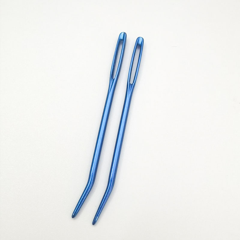 2PCS Large Eye Blunt Sewing Needles Cross Stitch Knitting Needle Handmade Leather Embroidery Thread Needle Sewing Accessories: 2 pcs blue