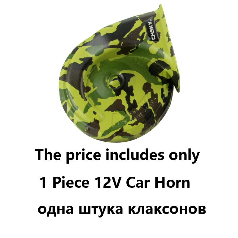 CHSKY Color 12V Electric Car Horn Technology Sound Channel Loud Sound Auto Horn 110-129db High Low Klaxon