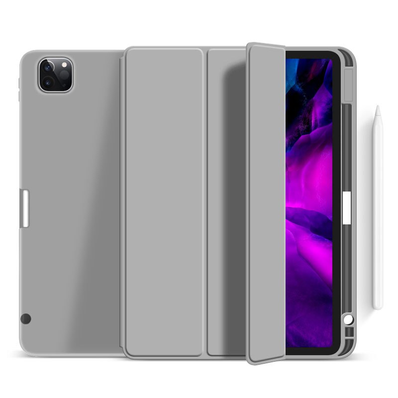 Goojodoq hoesje voor ipad pro 11 & , ultradunne pu leren smart cover zachte funda voor ipad pro 11 inch 2nd generatie hoesje: Grijs / Ipad pro 11