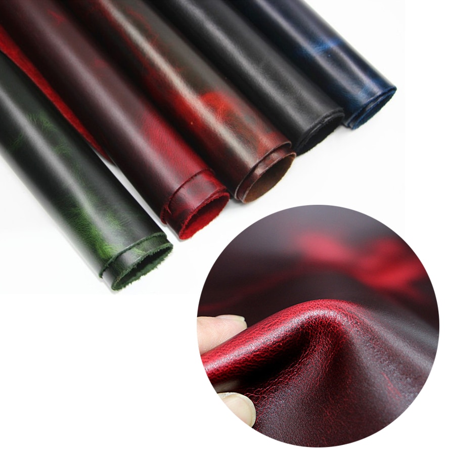 Olie Gelooid Leer Echt Koeienhuid Leer Materiaal Stuk 2.0Mm Dikte Wax Leer Voor Diy Hand Leathercraft