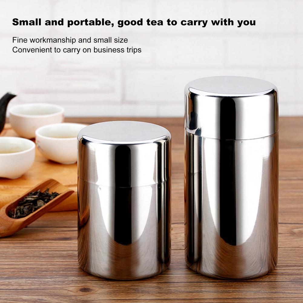 Tea Pot Canister Tin Container With Airtight Lid For Loose Tea 100% Brand 304 Stainless Steel Double-layer Sealing 400 500ml