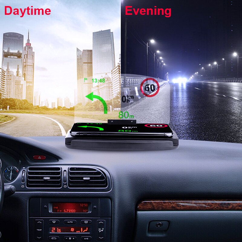 Xc90 universal head up display bil gps navigator smartphone hud holder skridsikker måtte med transparent refleksfilm