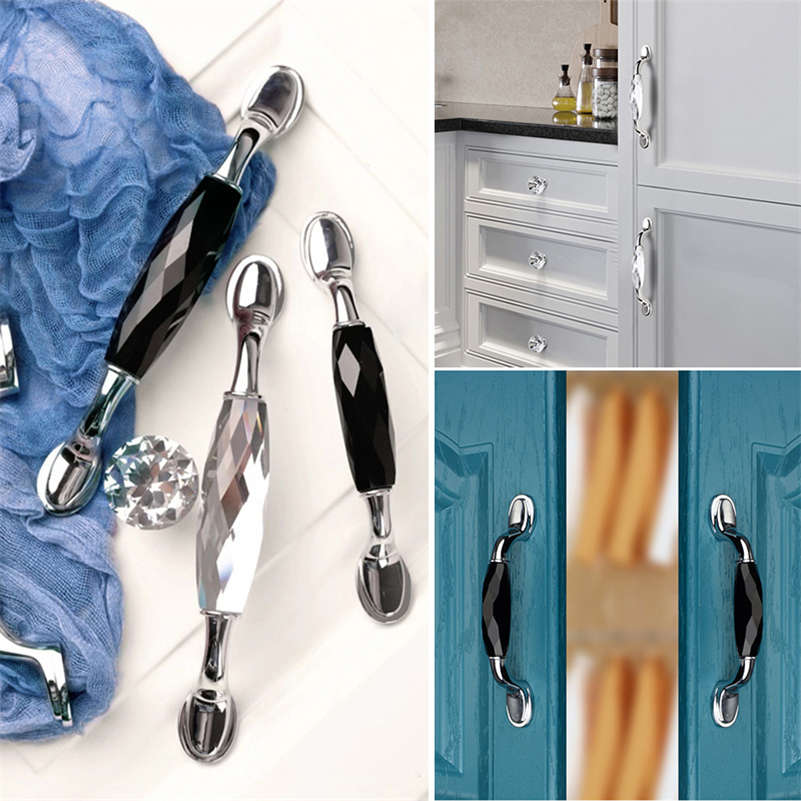 Amerykańnarty prosty styl klamka kryształowy uchwyt szafki gałka szuflady uchwyty