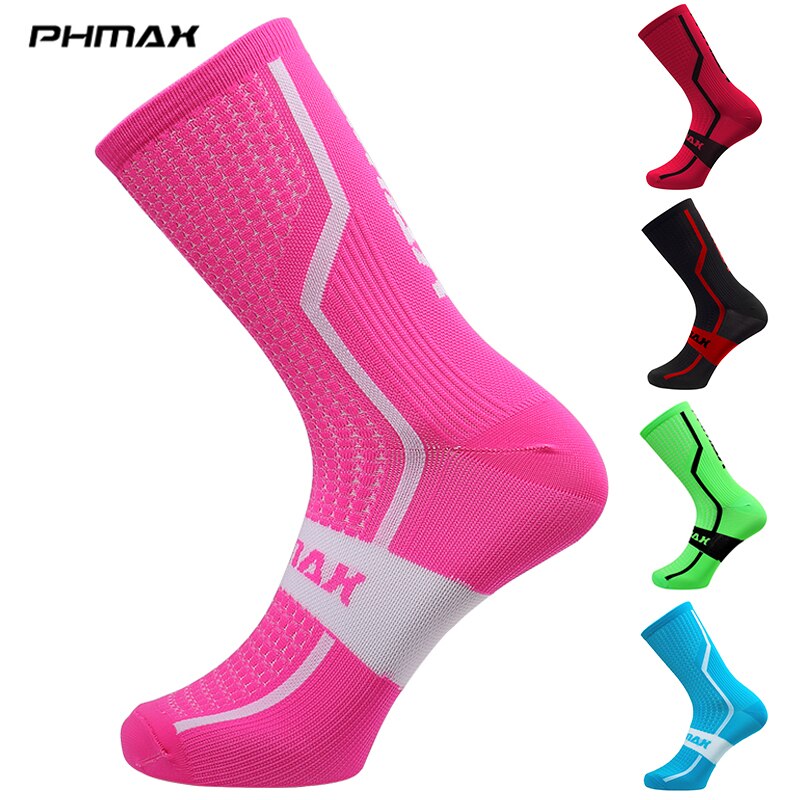 Phmax sykkelsokker 7 farger unisex sportsokker road mtb sykkelsokker utendørs sport racing terrengsykkelsokker