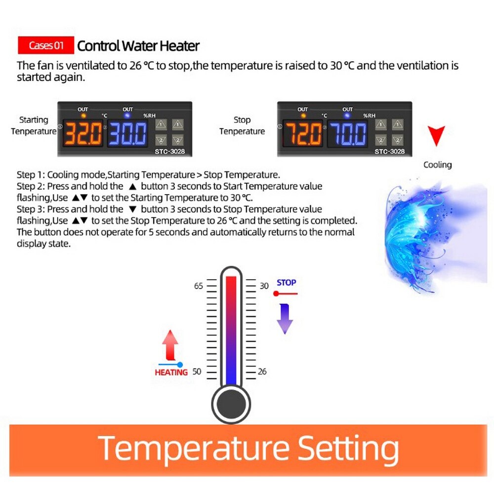 Temperature and Humidity Controller Digital Thermostat High Precision Thermometer and Hygrometer Support Calibration Controller